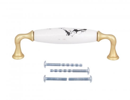 Мебельная ручка-скоба Casalingo матовое золото 128 мм