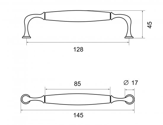 Мебельная ручка-скоба Casalingo матовое золото 128 мм
