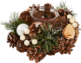 Новогодняя фигурка Подсвечник с шишками