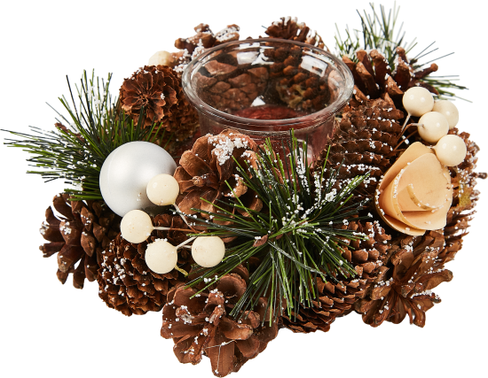 Новогодняя фигурка Подсвечник с шишками