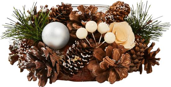 Новогодняя фигурка Подсвечник с шишками