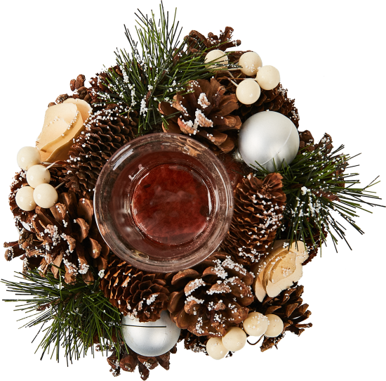 Новогодняя фигурка Подсвечник с шишками