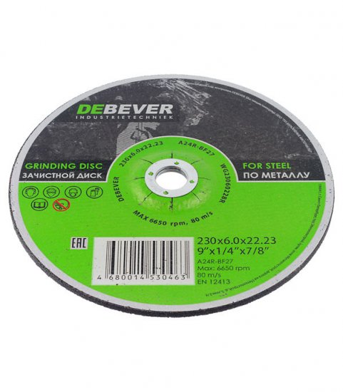 Круг зачистной по металлу Debever 230х22х6 мм (WG23060228R/30463)