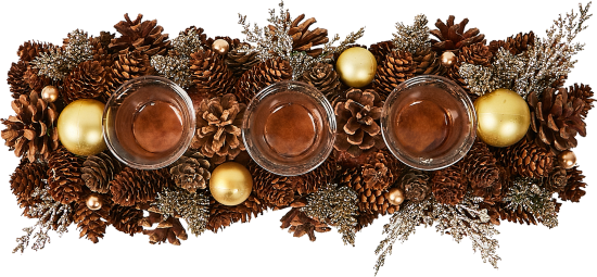 Новогодняя фигурка Подсвечник с шишками