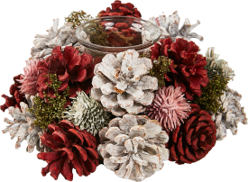 Новогодняя фигурка Подсвечник с шишками