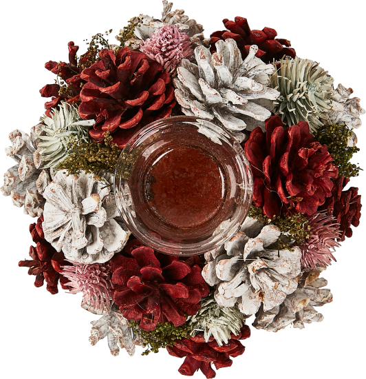 Новогодняя фигурка Подсвечник с шишками