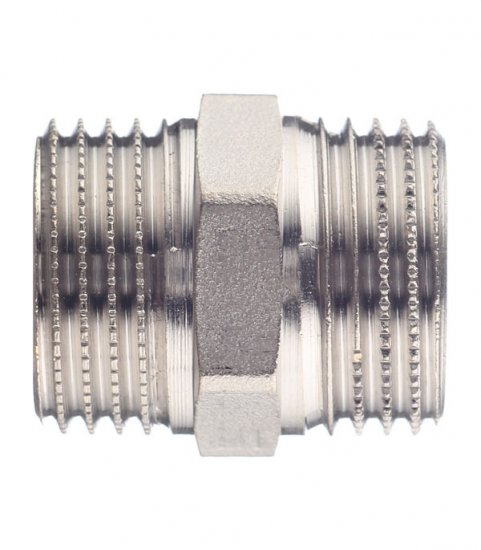 Ниппель Stout 1/2 НР(ш) х 1/2 НР(ш) латунный (SFT-0004-001212)