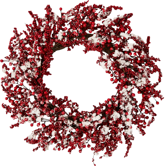 Декоративное украшение Венок рождественский 60 см цвет красный