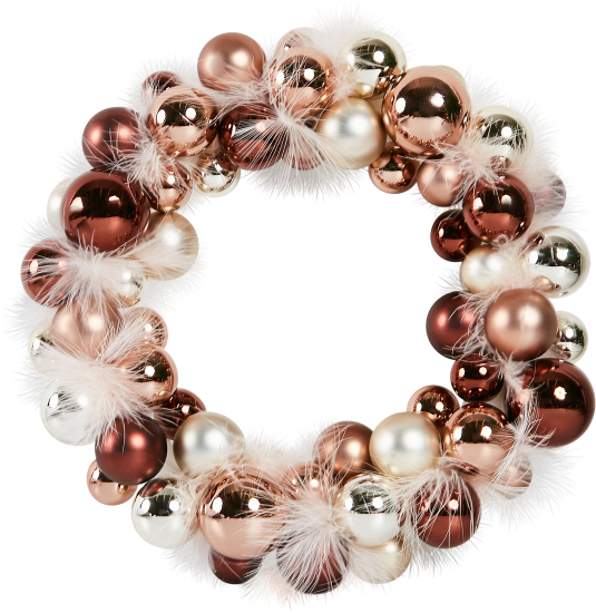 Венок из пластиковых шаров 30.5 см цвет розовый