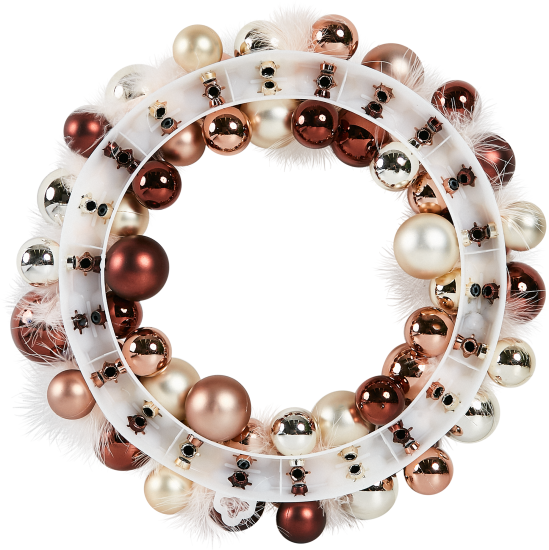 Венок из пластиковых шаров 30.5 см цвет розовый