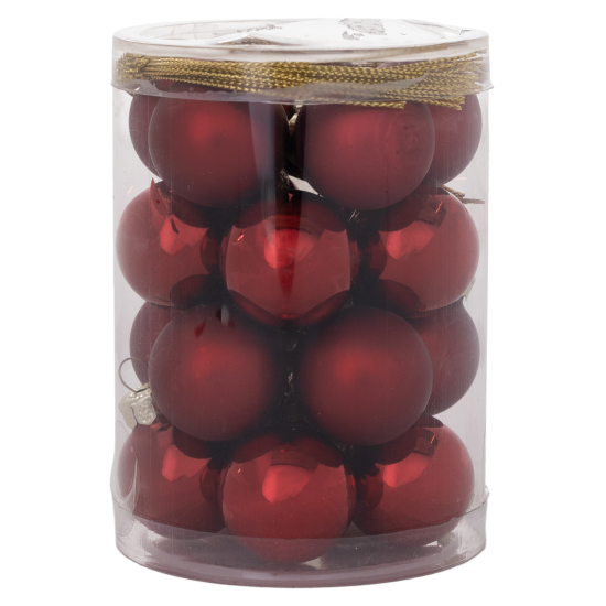 Набор новогодних шаров Christmas ø3 см цвет красный 20 шт.