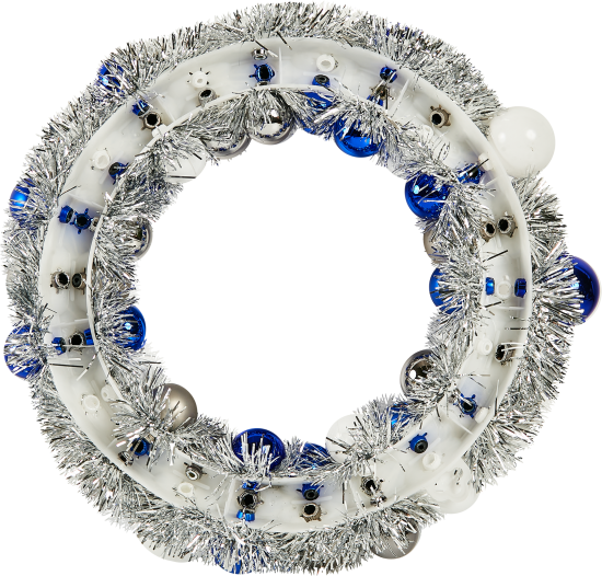 Венок из пластиковых шаров 30.5 см цвет синий