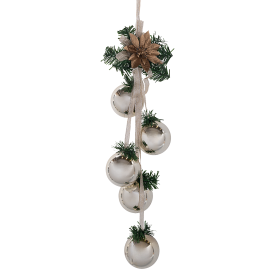 Декоративное украшение Связка новогодних шаров 6x6x47 см цвет золотой