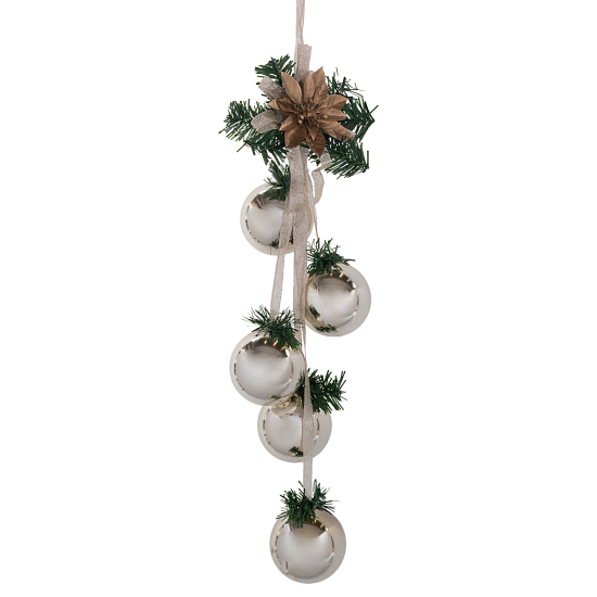 Декоративное украшение Связка новогодних шаров 6x6x47 см цвет золотой