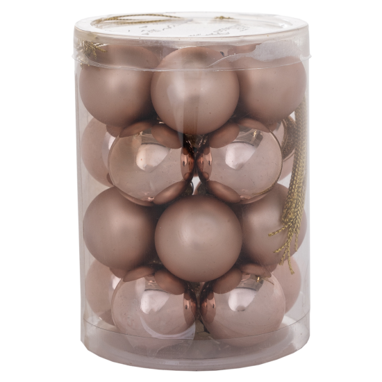 Набор новогодних шаров Christmas ø3 см цвет коричневый 20 шт.