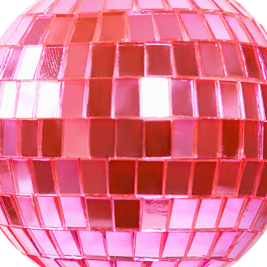 Елочное украшение Шар-диско пластиковый Christmas ø8 см цвет розовый