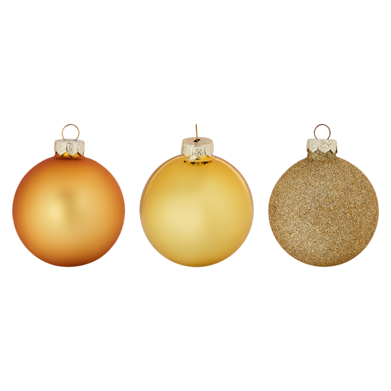 Набор новогодних шаров Christmas ø6 см цвет золотой 26 шт.