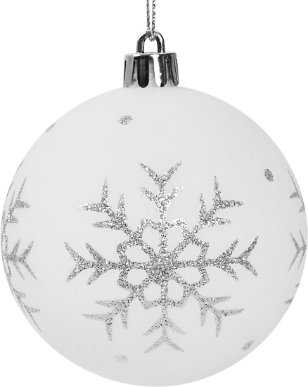 Елочное украшение Шар с узором Christmas ø7.8 см цвет белый