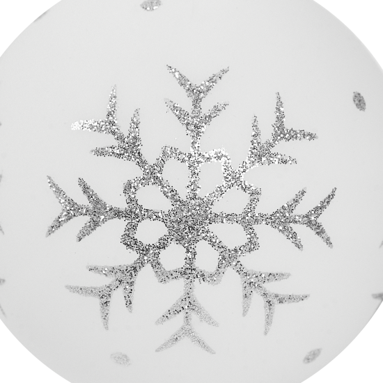 Елочное украшение Шар с узором Christmas ø7.8 см цвет белый