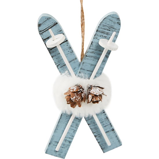 Елочная игрушка Лыжи 12x6 цвет синий