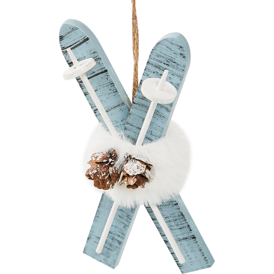 Елочная игрушка Лыжи 12x6 цвет синий