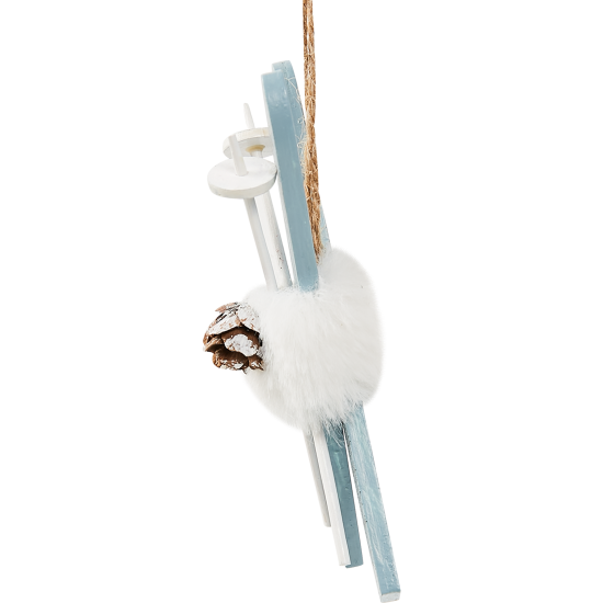 Елочная игрушка Лыжи 12x6 цвет синий