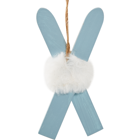 Елочная игрушка Лыжи 12x6 цвет синий