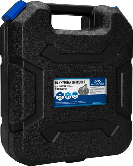 Присоска для плитки Vertextools 17-02-02 с манометром 200 мм до 130 кг