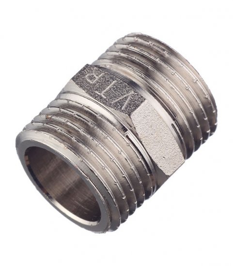 Ниппель Valtec 1/2 НР(ш) х 1/2 НР(ш) латунный (VTr.582.N.0004)