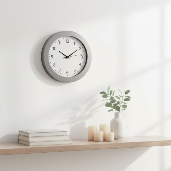 Часы настенные Troykatime Эконом круглые пластик цвет серый бесшумные ø 30.5 см