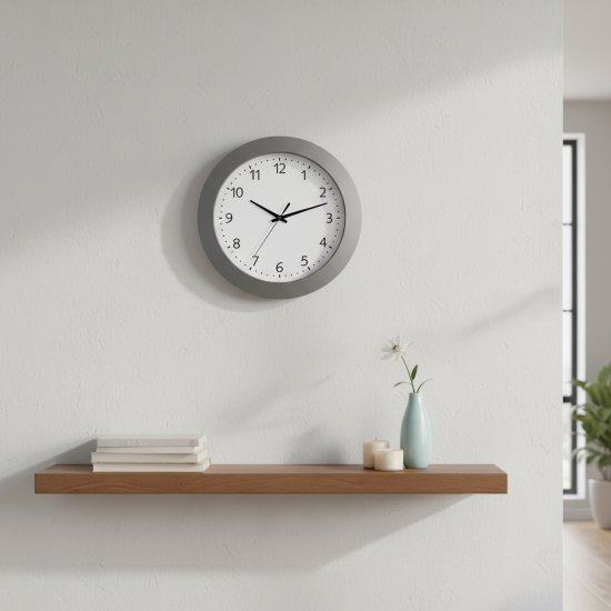 Часы настенные Troykatime Эконом круглые пластик цвет серый бесшумные ø 30.5 см