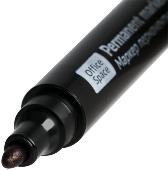 Маркер перманентный Office Space 352144 черный 1 и 3 мм, 2 шт.