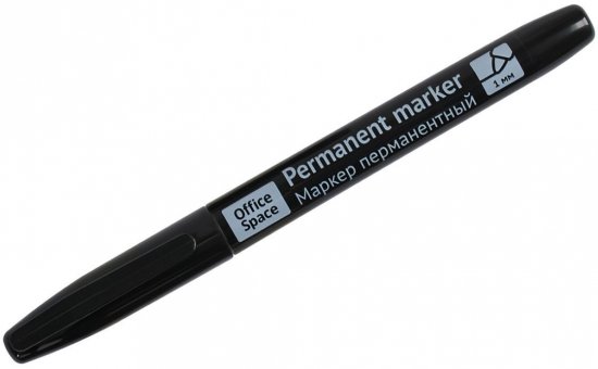 Маркер перманентный Office Space 352144 черный 1 и 3 мм, 2 шт.