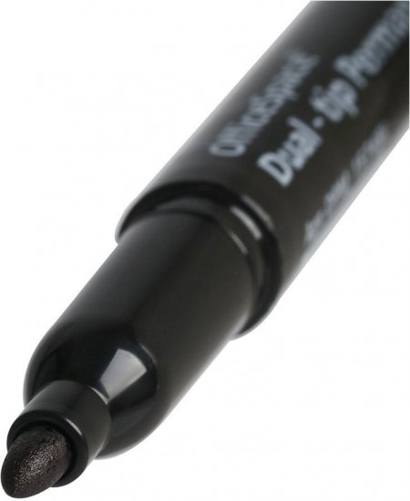 Маркер перманентный двусторонний Office Space 353619 черный 0.5 и 2.2 мм