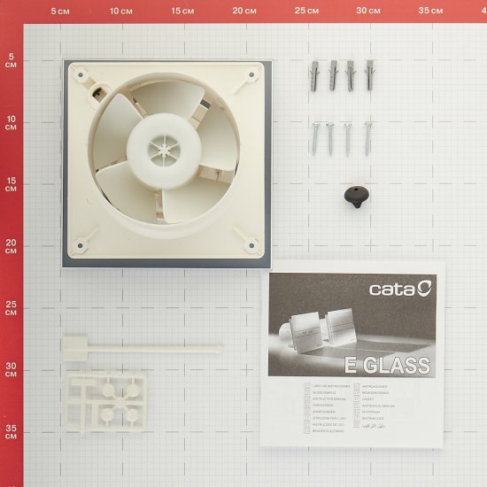 Вентилятор осевой Cata E-120 GT с таймером 180х180 мм d120 мм белый