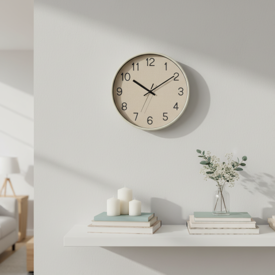 Часы настенные Troykatime Дизайнерские круглые пластик цвет бежевый бесшумные ø30 см