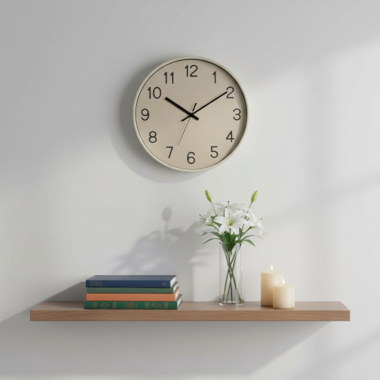 Часы настенные Troykatime Дизайнерские круглые пластик цвет бежевый бесшумные ø30 см