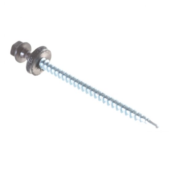 Кровельный саморез КРЕП-КОМП 4,8х70 RAL8019 серо-коричневый (100 шт.)
