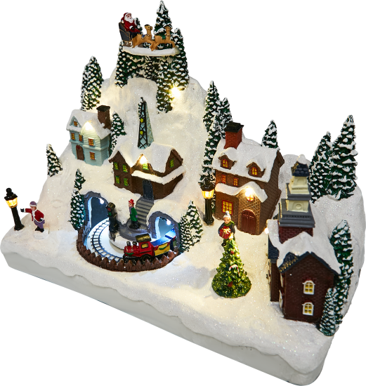 Композиция новогодняя светодиодная Город в снегу 31x17x23 см