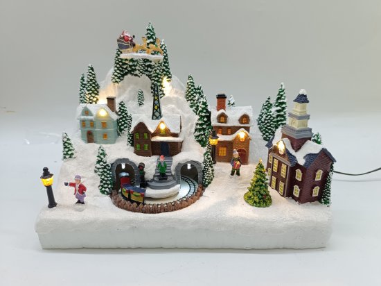 Композиция новогодняя светодиодная Город в снегу 31x17x23 см