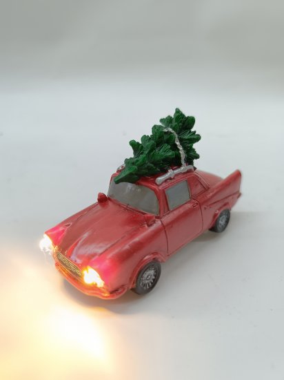 Композиция новогодняя светодиодная Машина Микс 7см