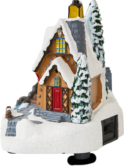 Композиция новогодняя светодиодная Домик у реки 17x11x12 см