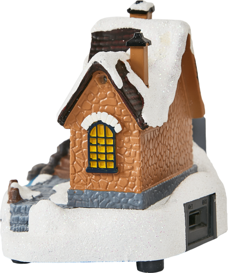 Композиция новогодняя светодиодная Домик у реки 17x11x12 см