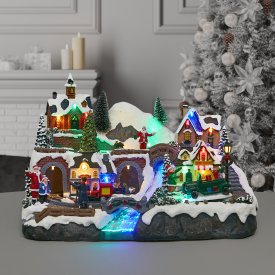 Композиция новогодняя светодиодная Фото с Сантой 41x27x28 см