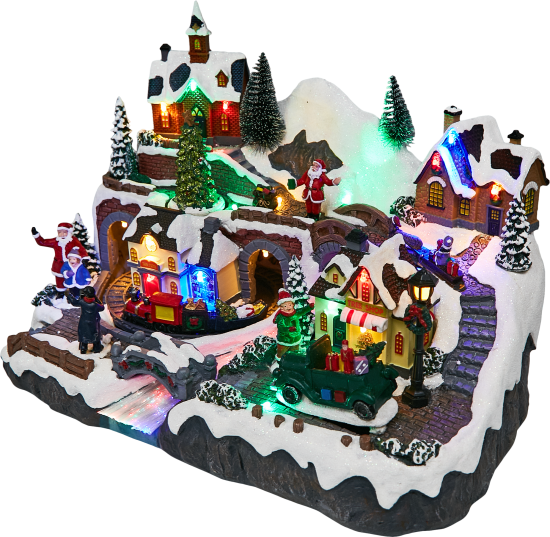 Композиция новогодняя светодиодная Фото с Сантой 41x27x28 см