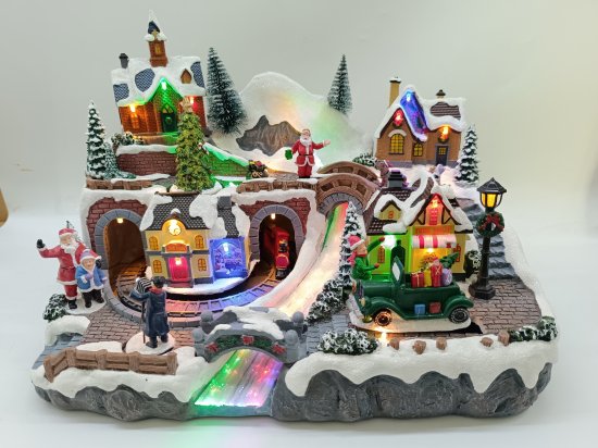 Композиция новогодняя светодиодная Фото с Сантой 41x27x28 см