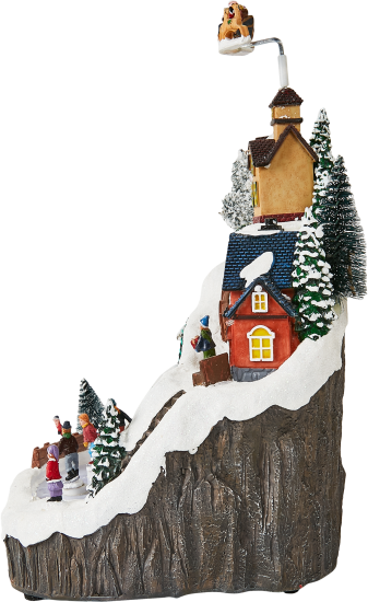 Композиция новогодняя светодиодная Каток в скалах 27x22x29 см