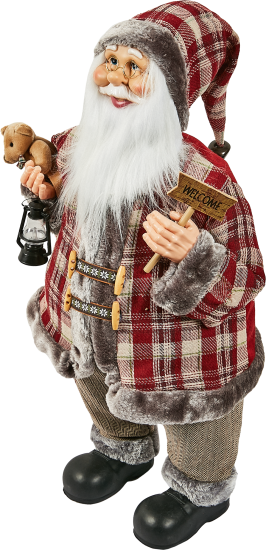 Фигура декоративная Санта в тулупе 80см