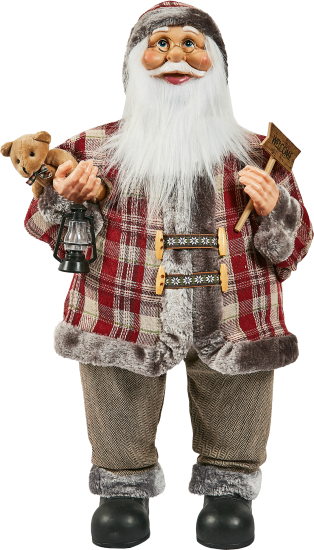 Фигура декоративная Санта в тулупе 80см