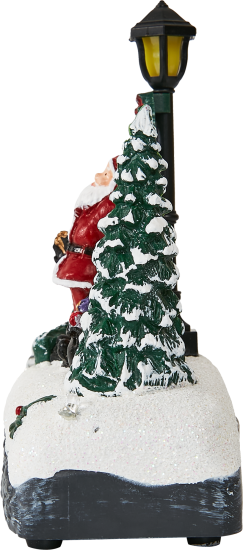 Композиция новогодняя светодиодная Санта у елки 12.5см